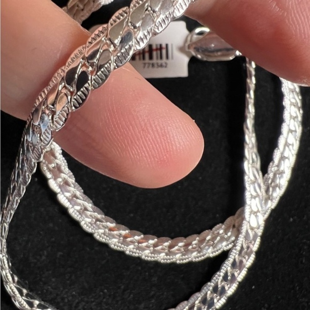 18k white gold over Titanium 26” chain 5mm heavy plating